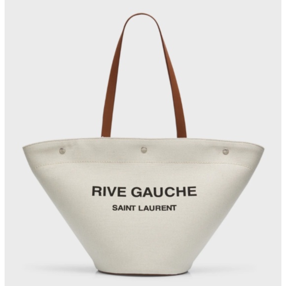 Saint Laurent Rive Gauche Cabas Tote Bag in Canvas NWOT - Picture 1 of 6